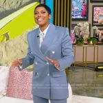 Tamron’s blue blazer and pants on Tamron Hall Show