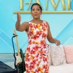 Tamron’s floral print ruffle dress on Tamron Hall Show