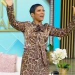 Tamron’s leopard print top and skirt set on Tamron Hall Show