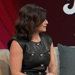 Tamsen Fadal’s black leather vest on Access Hollywood