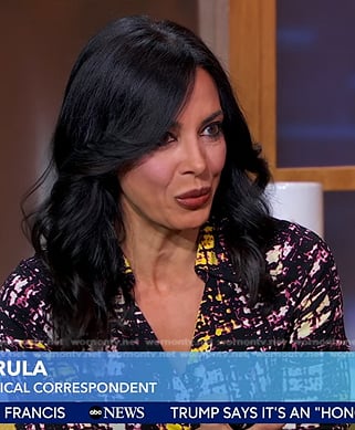 Dr. Tara Narula’s black plaid wrap dress on Good Morning America
