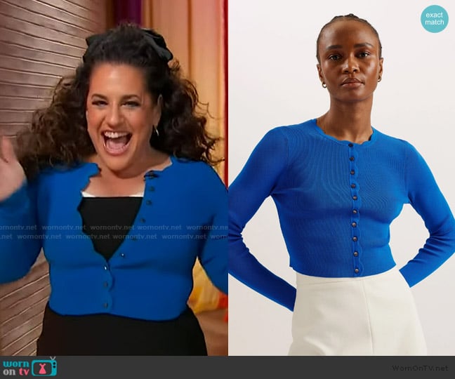Ted Baker Kklara Scallop Trim Cardigan worn by Marissa Jaret Winokur on Sherri