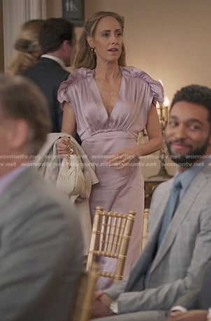 Teddy’s pink satin ruffle dress on Greys Anatomy