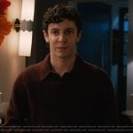 Teddy’s maroon knit collared sweater on Elsbeth