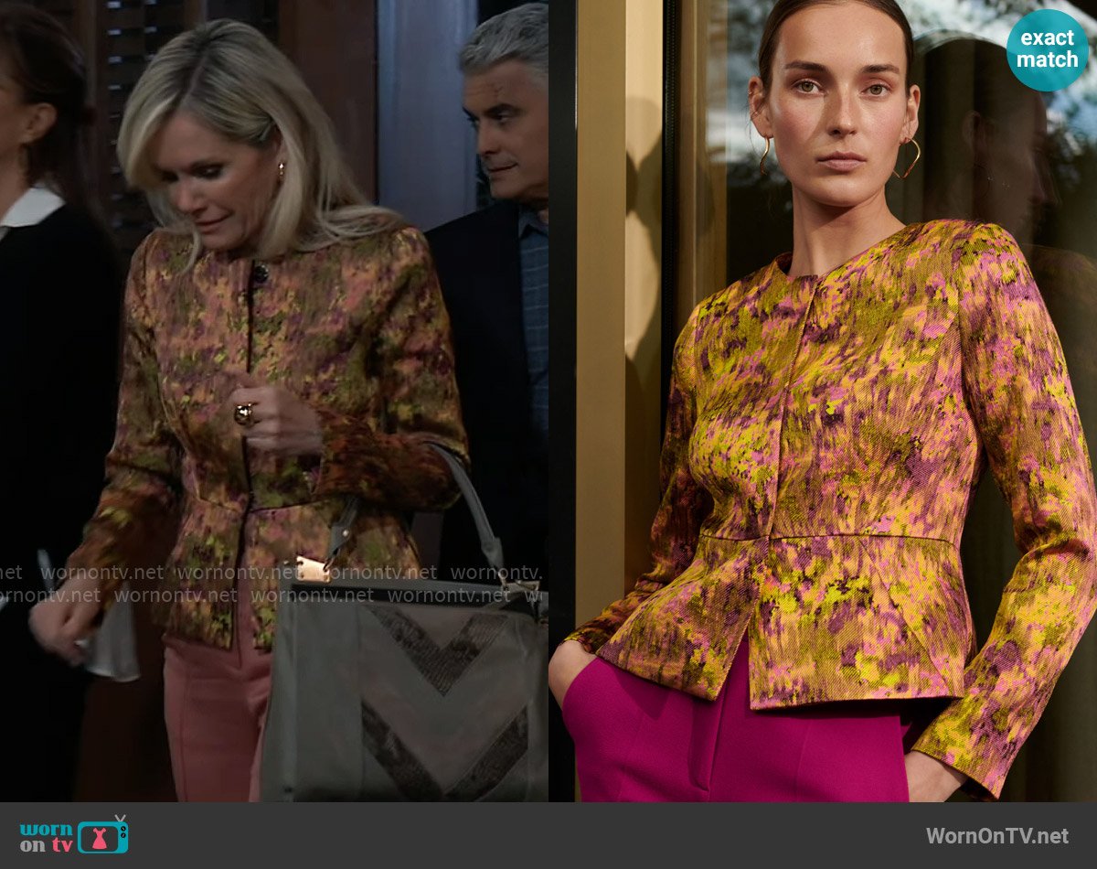 The Fold London Venetia Jacket worn by Ava Jerome (Maura West) on General Hospital