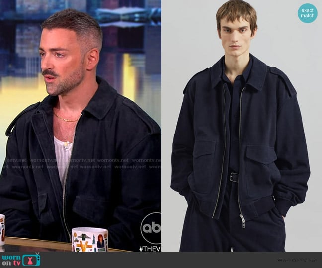 The Frankie Shop Viper Suede Jacket worn by Matteo Lane on The View