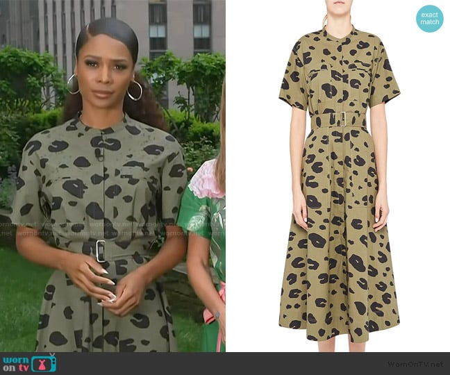 Theory Leopard Print Utility Shirt Dress worn by Zuri Hall on Access Hollywood