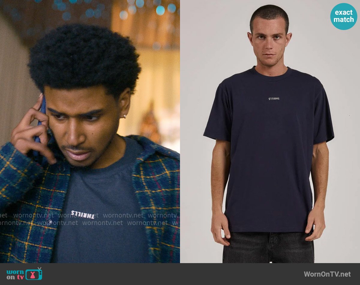 Trills Minimal Thrills Merch Fit Tee worn by Justin Edwards (Michael Cooper Jr.) on Forever