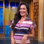 Tia Carrere’s stripe ruffle maxi dress on Good Morning America