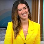 Tinx’s yellow tweed blazer and skirt set on CBS Mornings