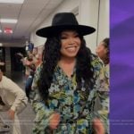 Tisha Campell’s floral print mini dress on The Jennifer Hudson Show
