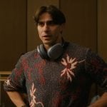 Tobias’s gray floral sweater on Etoile