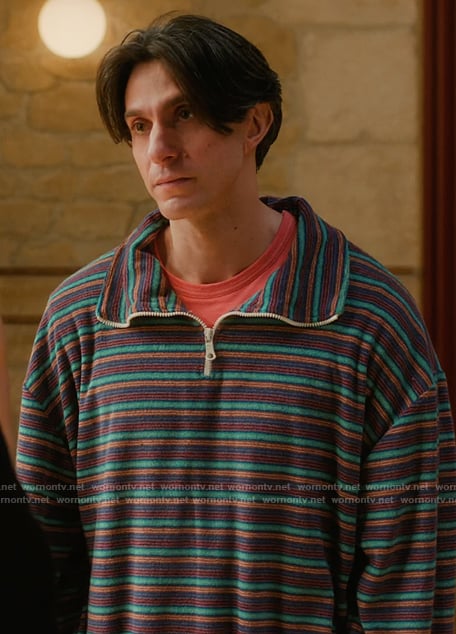 Tobias’s striped high neck shirt on Etoile