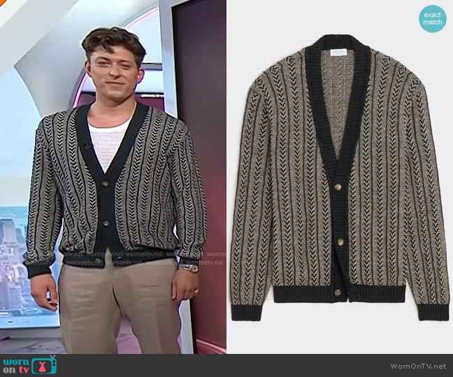 Todd Snyder Italian Silk-Hemp Cardigan worn by Tom Francis on Today