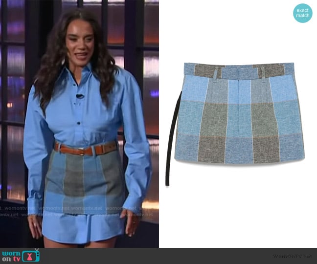 Toga Checked Skirt worn by Hannah John-Kamen on The Kelly Clarkson Show