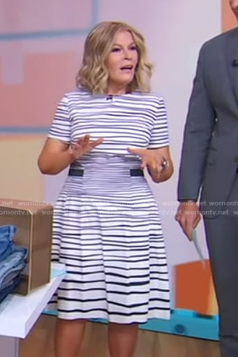Tory’s white striped dress on Good Morning America