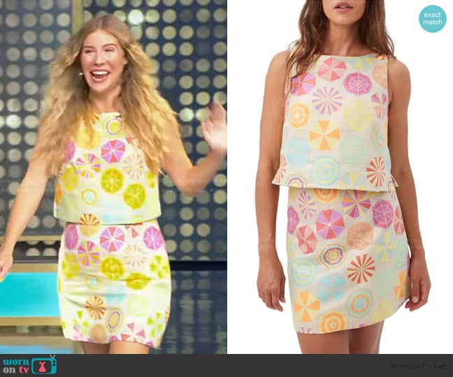 Trina Turk Cayley 2 Umbrella Jacquard Top worn by Emily Henry on Tamron Hall Show