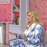 Trisha Yearwood’s blue print blazer and pant suit on Today