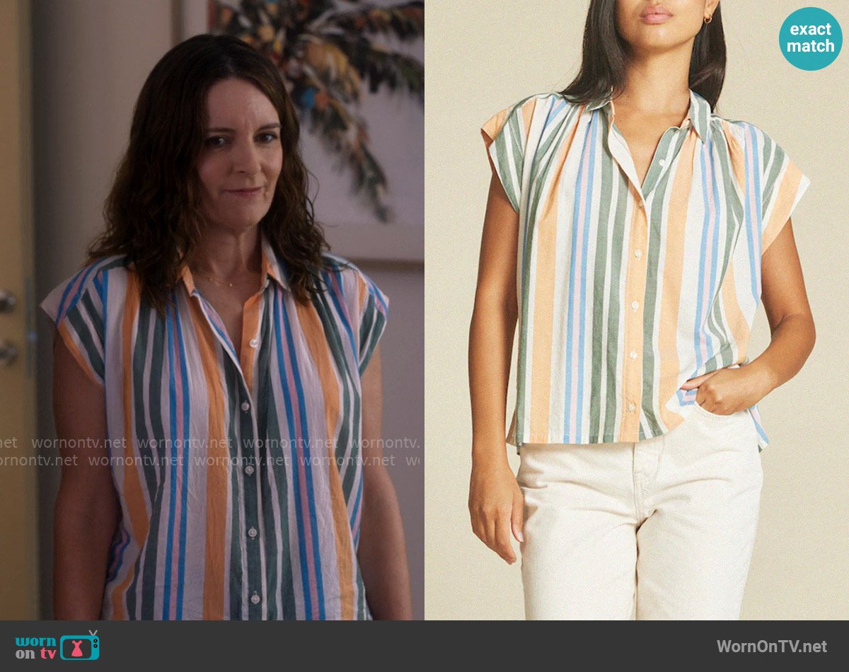 Trovata Della Shirt Antibbes Stripe worn by Kate (Tina Fey) on The Four Seasons