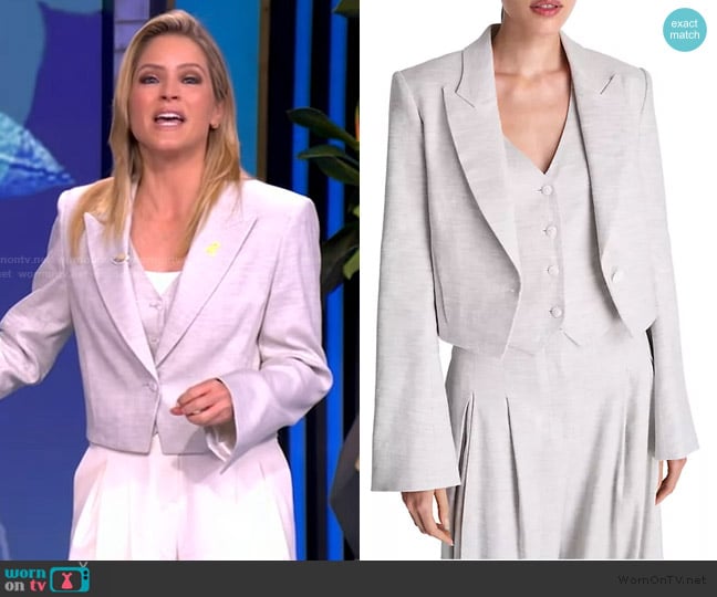TWP Blazer with Pleat Placket worn by Sara Haines on The View