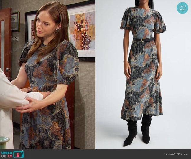 Ulla Johnson Calais Dress worn by Stephanie Johnson (Abigail Klein) on Days of our Lives