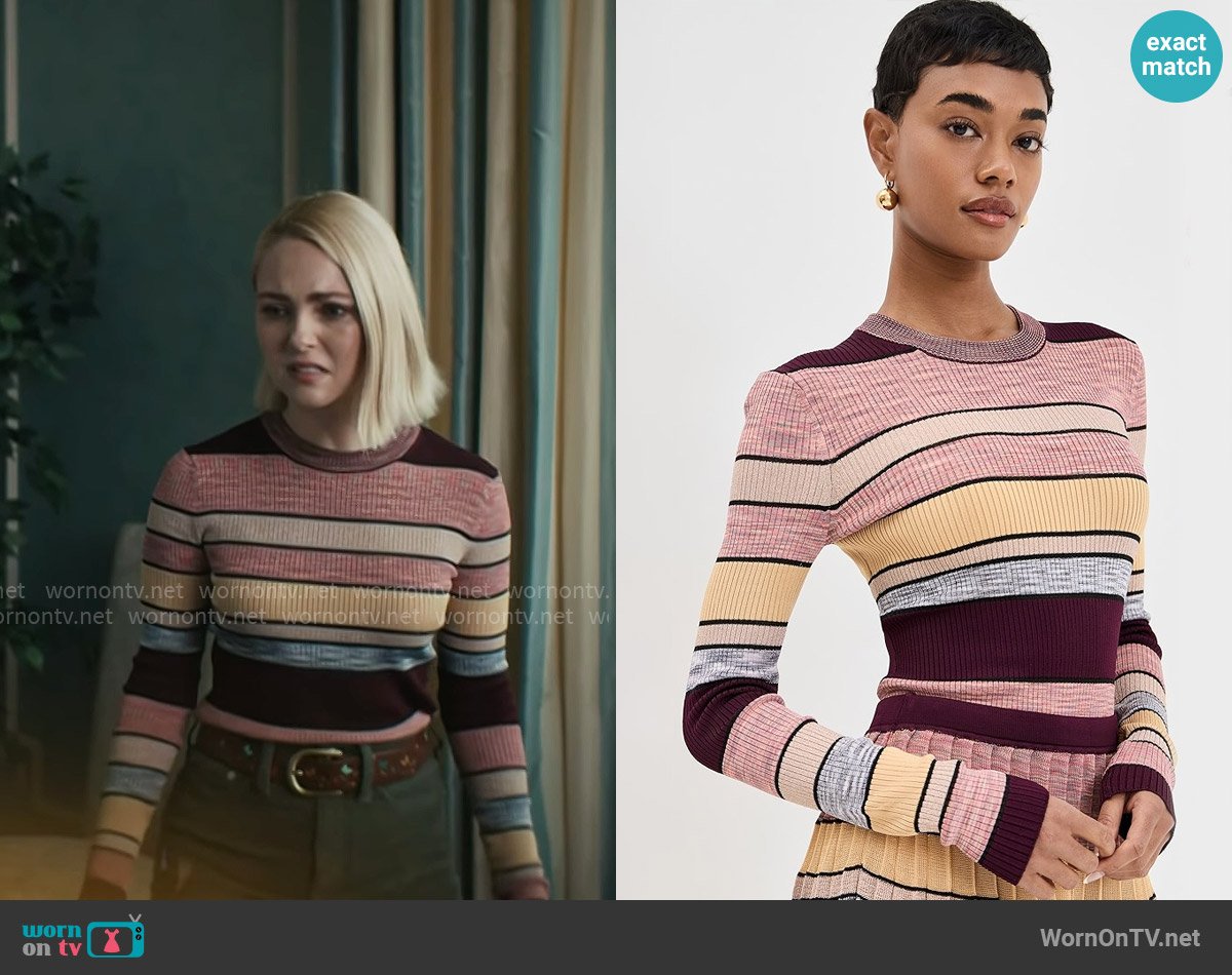 Ulla Johnson Denia Top in Sundown worn by Alice (AnnaSophia Robb) on Grosse Pointe Garden Society