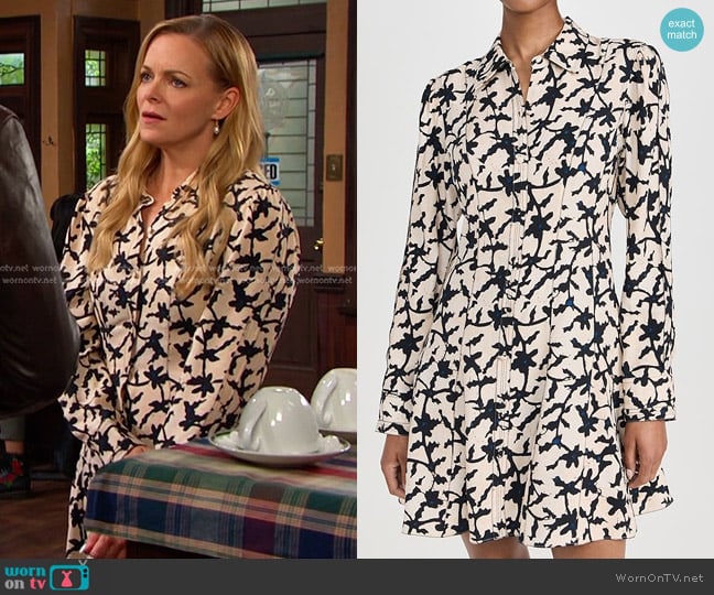 Ulla Johnson Roanne Dress in Moonstone worn by Belle Brady (Martha Madison) on Days of our Lives