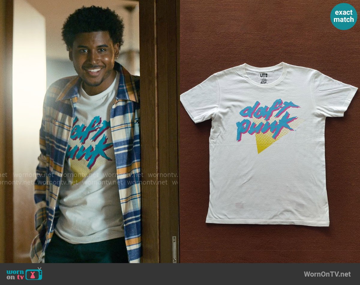  Vintage Daft Punk T-shirt worn by Justin Edwards (Michael Cooper Jr.) on Forever