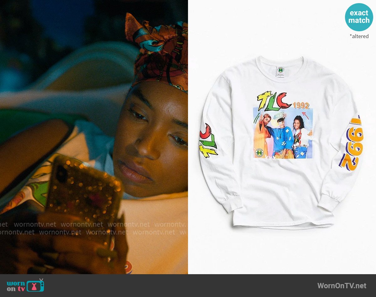 Urban Outfitters Cross Colours TLC 1992 Long Sleeve Tee worn by Keisha Clark (Lovie Simone) on Forever