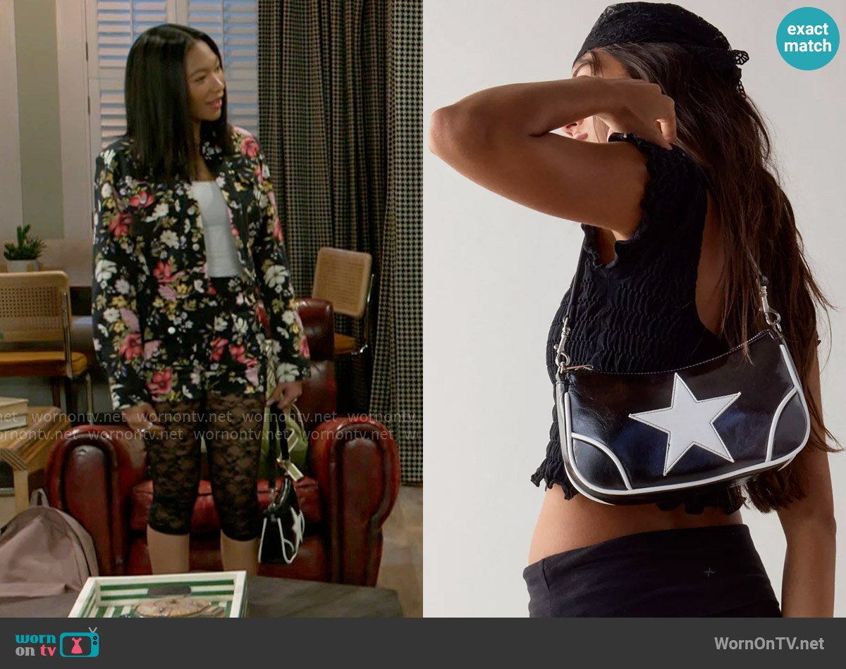 Urban Outfitters Daphne Star Faux Leather Moto Bag worn by Jessica (Camryn Jade) on Beyond the Gates