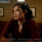 Violet’s brown cardigan on Chicago Fire