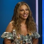 Valerie Greenberg’s floral print cold shoulder dress on E! News