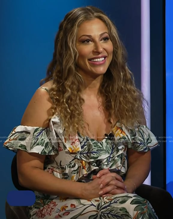 Valerie Greenberg's floral print cold shoulder dress on E! News