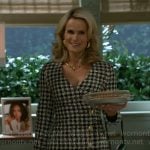 Vanessa’s houndstooth tweed dress on Beyond the Gates