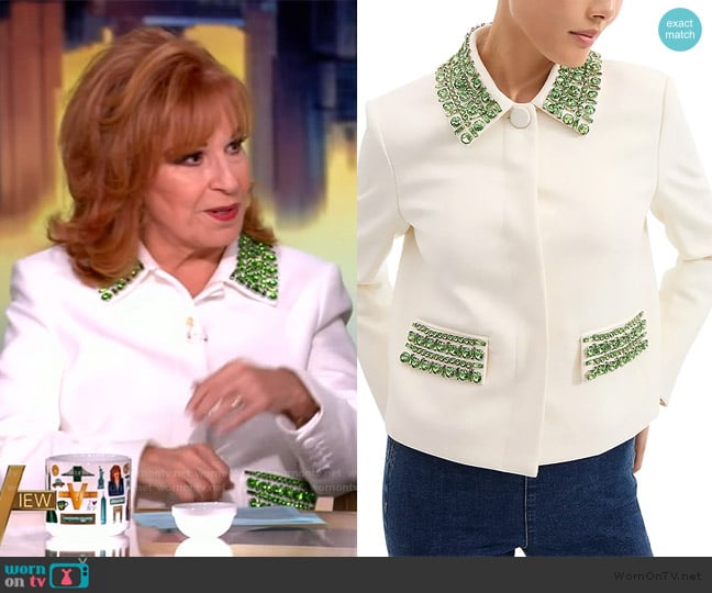 Veronica Beard Imogen Embellished Cropped Jacket worn by Joy Behar on The View