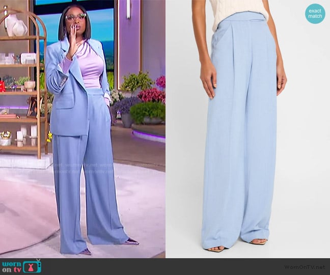 Veronica Beard Marbeau High-Rise Wide-Leg Pants worn by Jennifer Hudson on The Jennifer Hudson Show