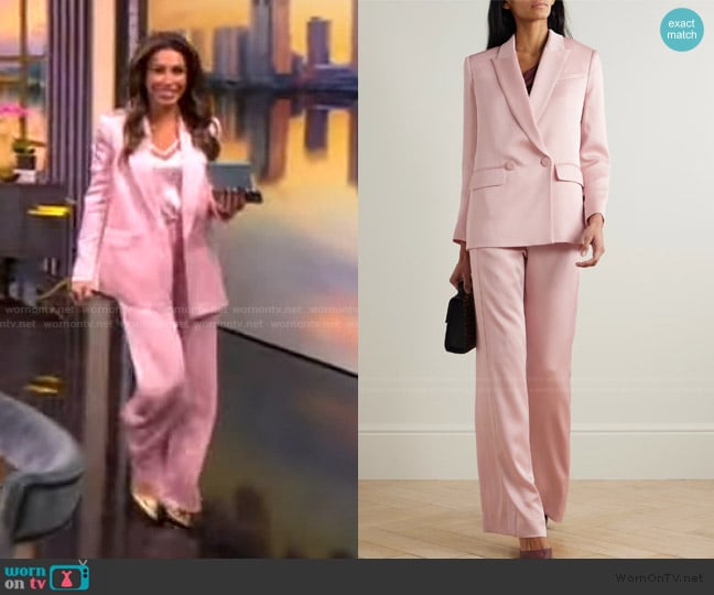 Alyssa’s pink satin pants on The View