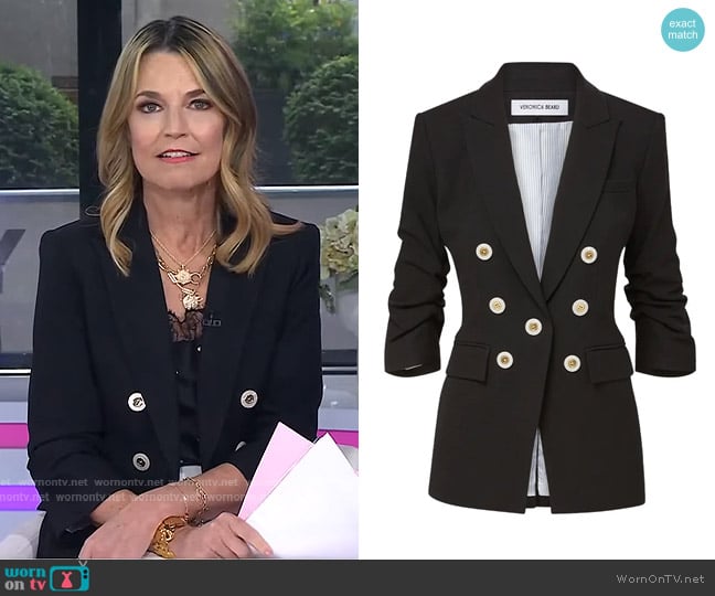 Veronica Beard Tomi Dickey Jacket in Black worn by Savannah Guthrie on Today