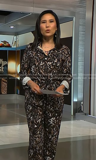 Vicky’s black print jumpsuit on NBC News Daily