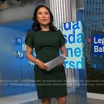 Vicky’s green studded heel sandals on NBC News Daily