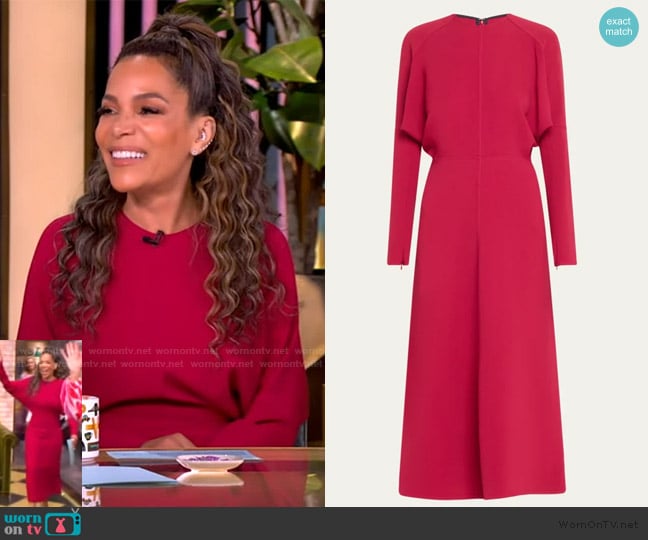 Victoria Beckham Classic Dolman Sleeve Midi Dress worn by Sunny Hostin on The View