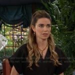 Victoria’s black wrap top on The Young and the Restless