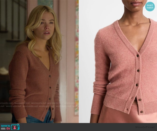 Vince Plush Cashmere Cardigan worn by Simone DeWitt (Milly Alcock) on Sirens