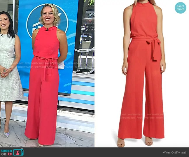 Vince Camuto Sleeveless Ruffle Neck Jumpsuit worn by Dylan Dreyer on Today