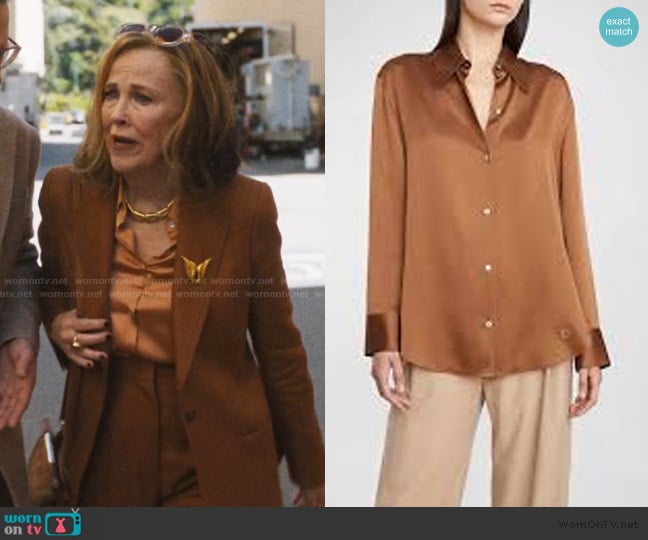 Vince Shaped Collar Long Sleeve Blouse worn by Patty Leigh (Catherine O'Hara) on The Studio