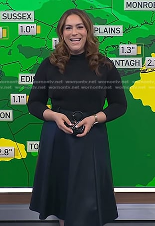 Violeta's black mixed media dress on NBC News Daily