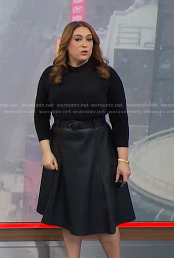 Violeta's black mixed media dress on NBC News Daily
