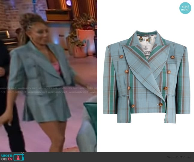 Vivienne Westwood Tartan-print cotton-blend jacket worn by Mel B on The Kelly Clarkson Show