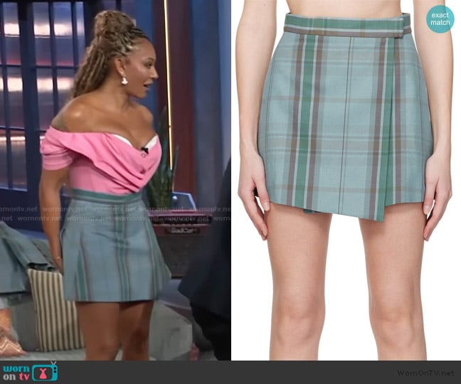 Vivienne Westwood Multicolor Cut Off Miniskirt worn by Mel B on The Kelly Clarkson Show
