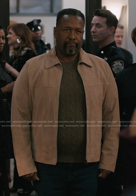 Captain Wagner’s suede jacket on Elsbeth
